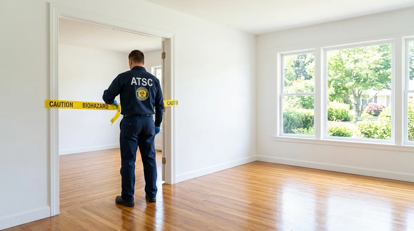 Certified biohazard cleanup crew performing Trauma Scene Cleanup in Ceres